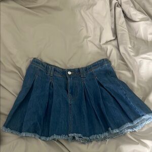 Forever 21 Blue Skater Pleated Mini Skirt